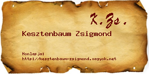 Kesztenbaum Zsigmond névjegykártya